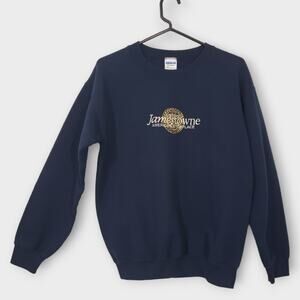 Historic Jamestowne Sweatshirt Womens Size Small Blue Jamestown Embroidered